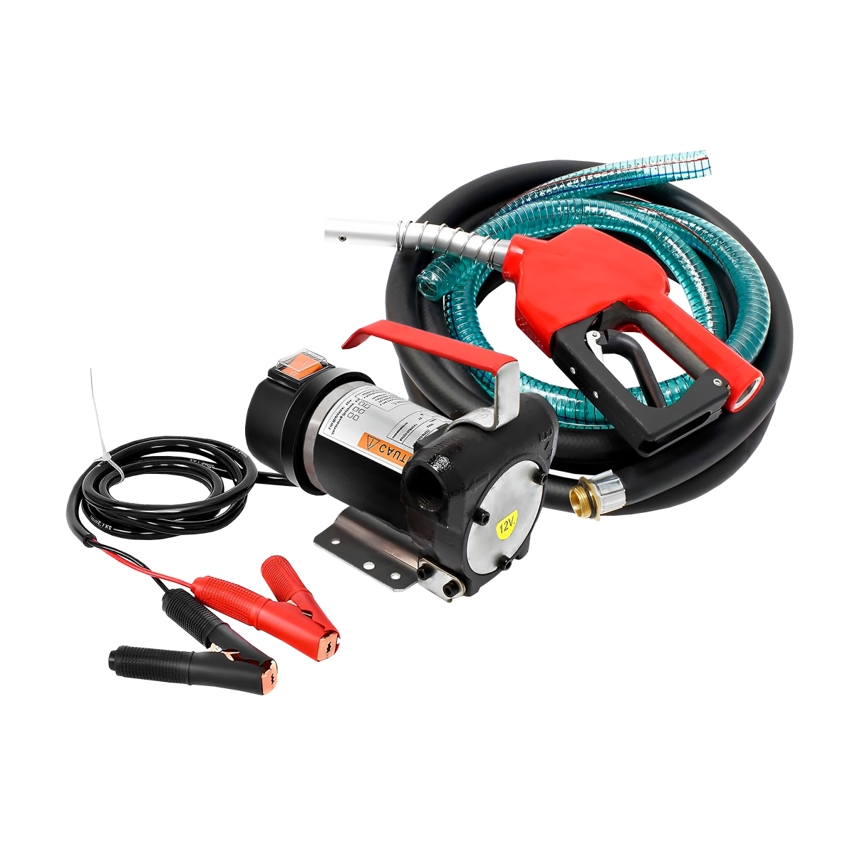 Bomba de combustible 12V-  diesel y kerosene  c/manguera descarga  /mang succion  / pistola automática 3/4